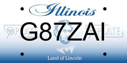 G87ZAI Illinois License Plate