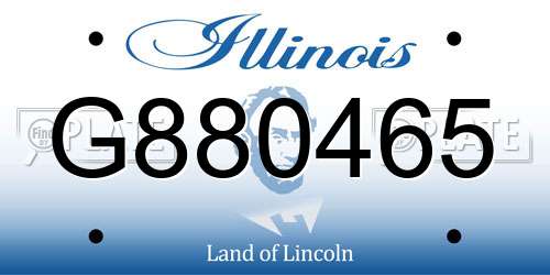 G880465 Illinois License Plate