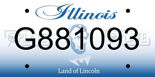 G881093 Illinois License Plate