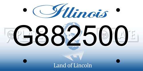 G882500 Illinois License Plate