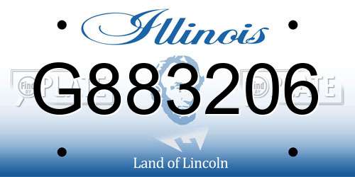 G883206 Illinois License Plate