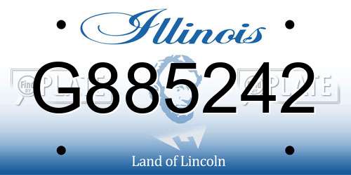 G885242 Illinois License Plate