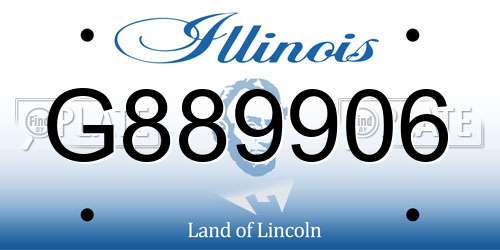 G889906 Illinois License Plate