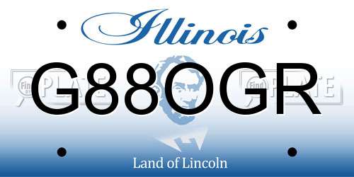 G88OGR Illinois License Plate
