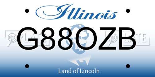 G88OZB Illinois License Plate