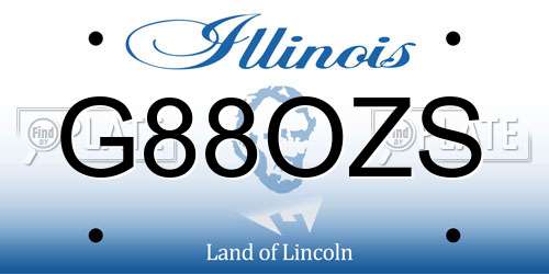 G88OZS Illinois License Plate