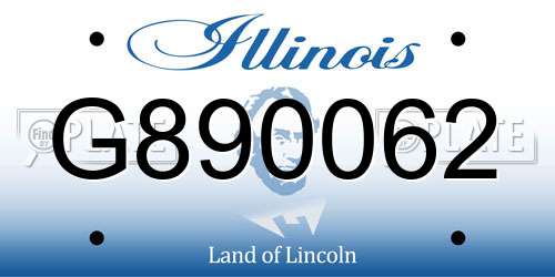 G890062 Illinois License Plate