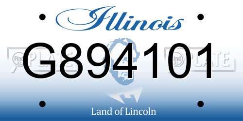 G894101 Illinois License Plate