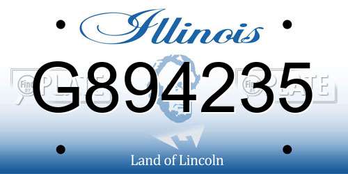 G894235 Illinois License Plate