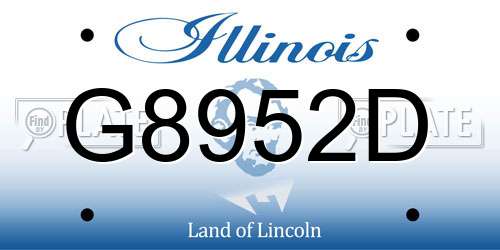 G8952D Illinois License Plate