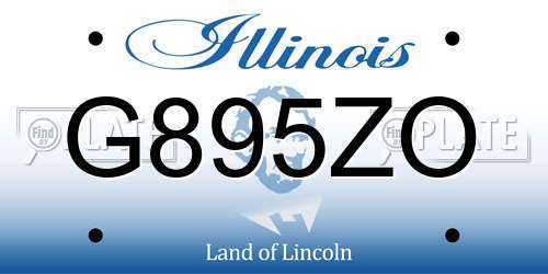 G895ZO Illinois License Plate