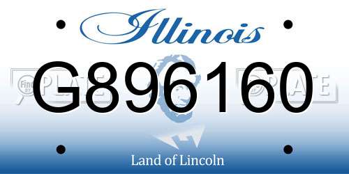 G896160 Illinois License Plate