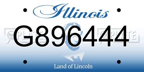 G896444 Illinois License Plate