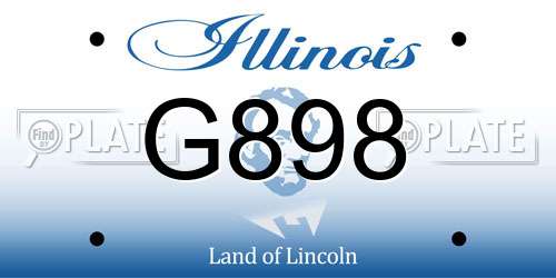 G898 Illinois License Plate