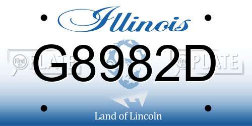 G8982D Illinois License Plate