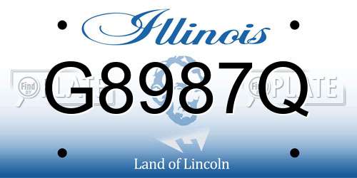 G8987Q Illinois License Plate