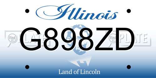 G898ZD Illinois License Plate