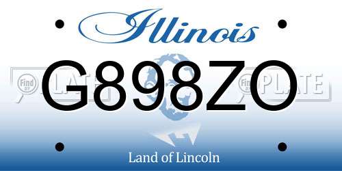 G898ZO Illinois License Plate
