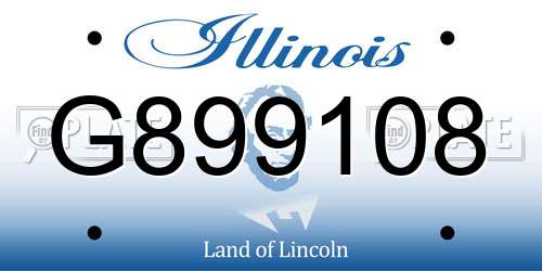 G899108 Illinois License Plate