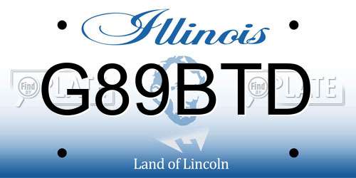G89BTD Illinois License Plate