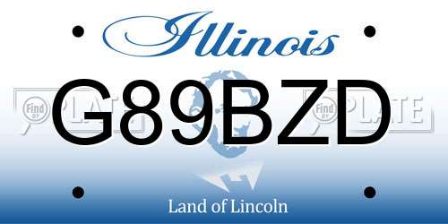 G89BZD Illinois License Plate