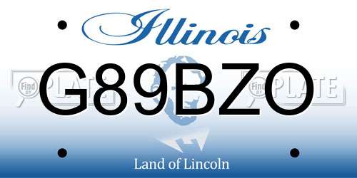 G89BZO Illinois License Plate