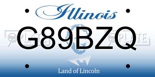 G89BZQ Illinois License Plate