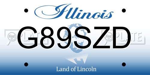 G89SZD Illinois License Plate