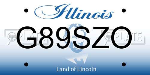 G89SZO Illinois License Plate
