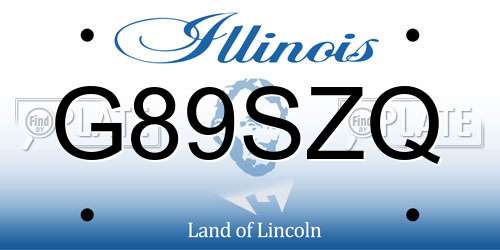 G89SZQ Illinois License Plate