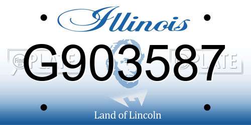 G903587 Illinois License Plate