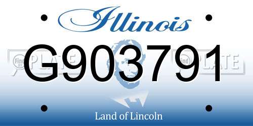 G903791 Illinois License Plate