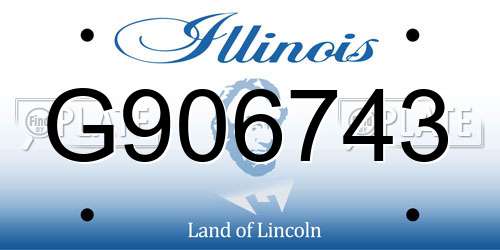 G906743 Illinois License Plate