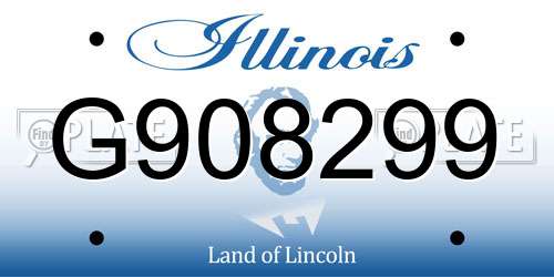 G908299 Illinois License Plate