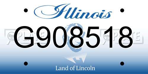 G908518 Illinois License Plate