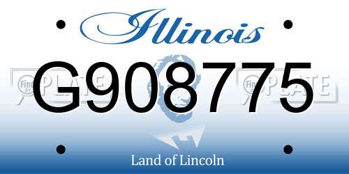 G908775 Illinois License Plate