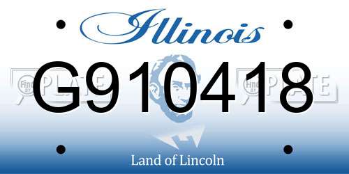 G910418 Illinois License Plate