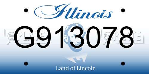 G913078 Illinois License Plate