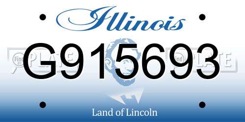 G915693 Illinois License Plate