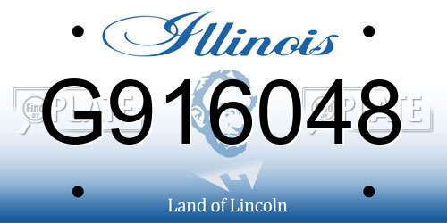 G916048 Illinois License Plate