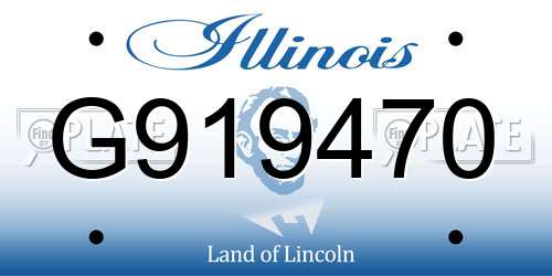 G919470 Illinois License Plate