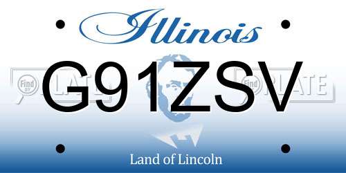 G91ZSV Illinois License Plate