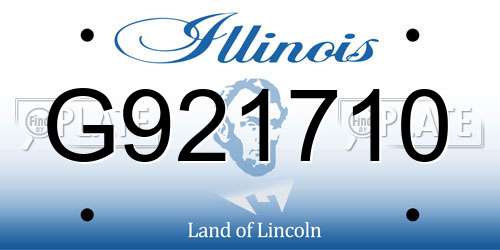 G921710 Illinois License Plate