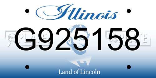 G925158 Illinois License Plate