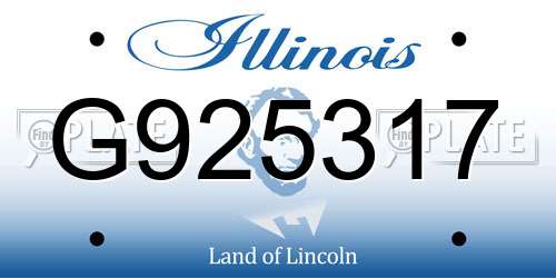 G925317 Illinois License Plate