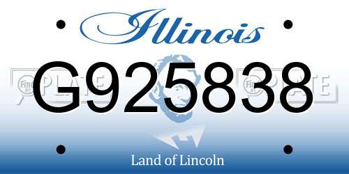 G925838 Illinois License Plate
