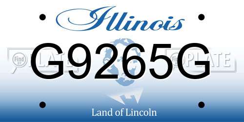 G9265G Illinois License Plate