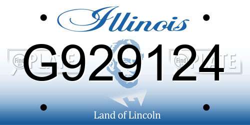 G929124 Illinois License Plate
