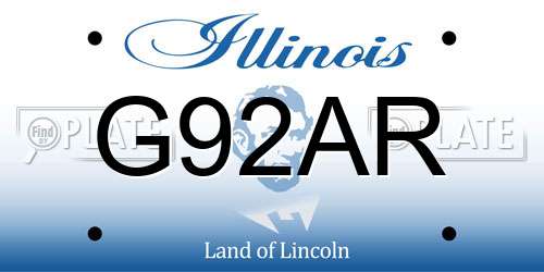 G92AR Illinois License Plate