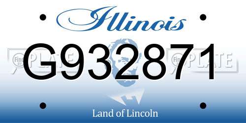 G932871 Illinois License Plate